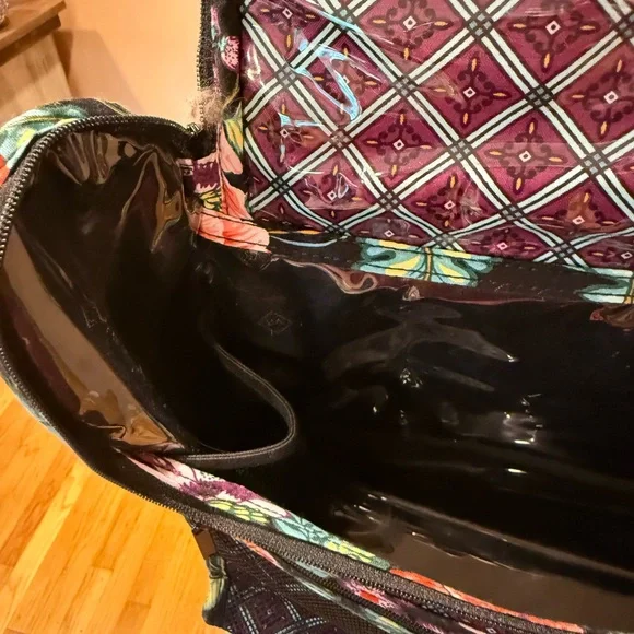 Vera Bradley Hanging Travel Makeup Bag Cotton Vines Organizer Toiletry Case - Picture 5 of 5